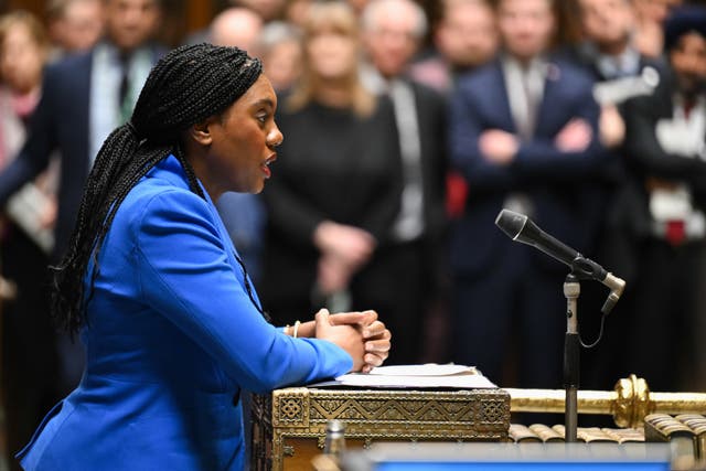 Conservative Party leader Kemi Badenoch speaking during Prime Minister’s Questions in the House of Commons