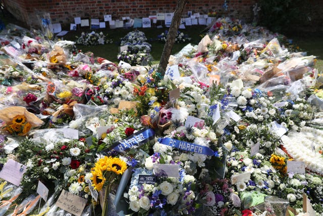 Floral tributes for Pc Andrew Harper at the Thames Valley Police Training Centre in Sulhamstead, Berkshire