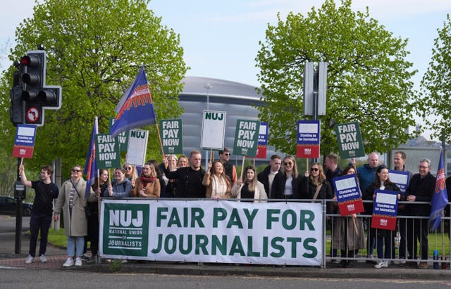 National Union of Journalists strike at STV
