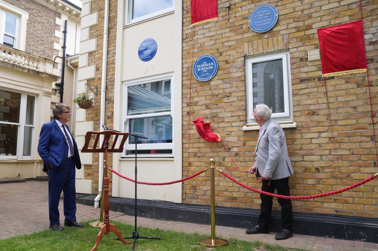 Blue plaques unveiled for stars including Sir Norman Wisdom and Leslie