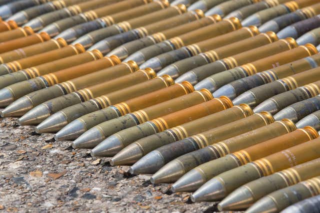 30mm dummy ammunition at Wattisham Airfield as the 3 Regiment Army Air Corps prepare for Prince Harry and Meghan Margle's wedding (Aaron Chown/PA)