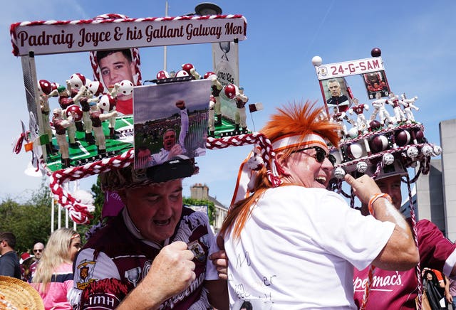 Football fans outside Croke Park ahead of the All-Ireland Football final between Armagh and Galway