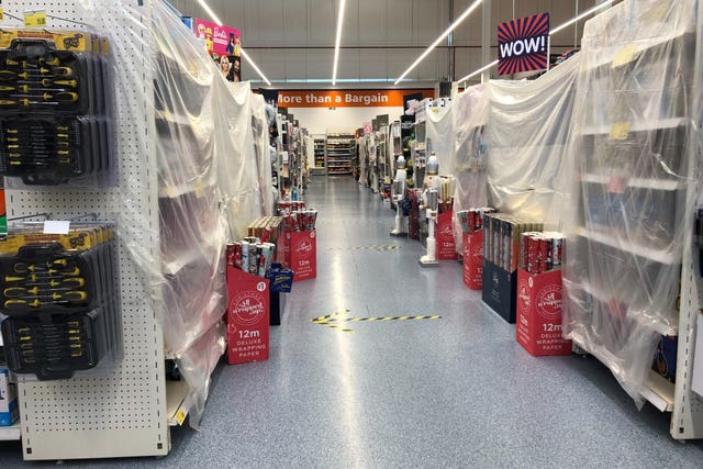 Cordoned off supermarket aisles