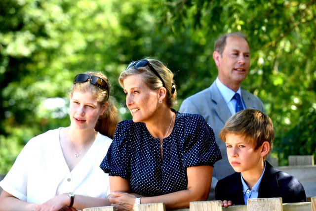 The Earl and Countess of Wessex with their children. Jacob King/PA Wire