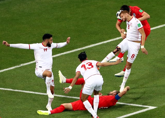 Harry Kane endured a rough ride against Tunisia
