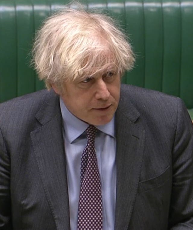 Prime Minister Boris Johnson addresses the Commons