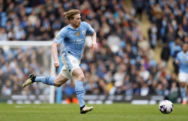 Manchester City’s Kevin De Bruyne in action