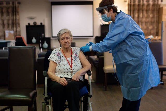 Mary Mamby gets her jab