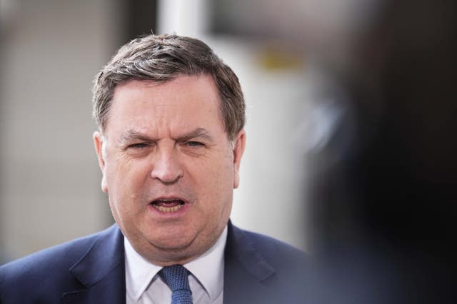 Mel Stride speaking to the media 