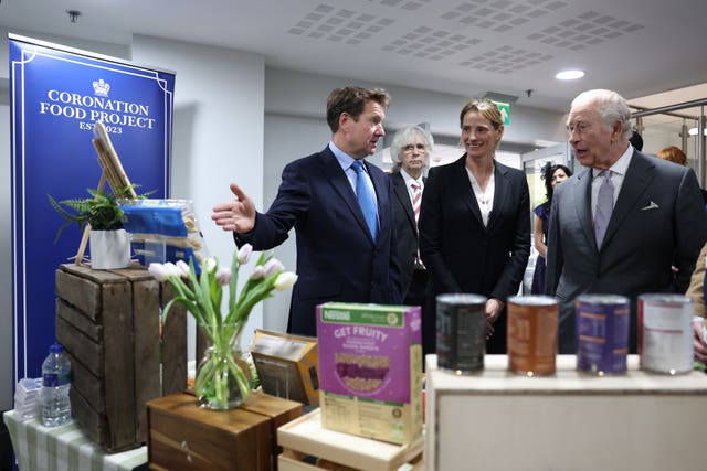 Charles is shown food for the Coronation Food Project 