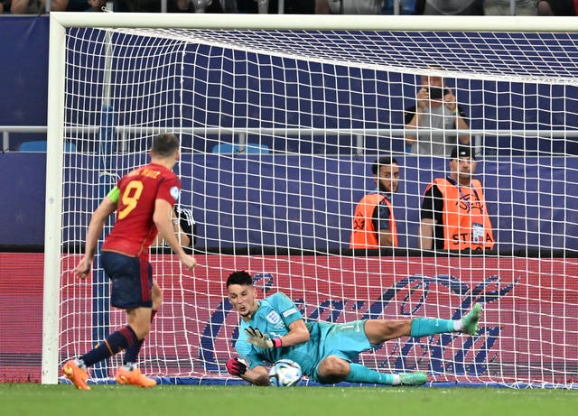 England goalkeeper James Trafford's stoppage-time penalty save proved decisive
