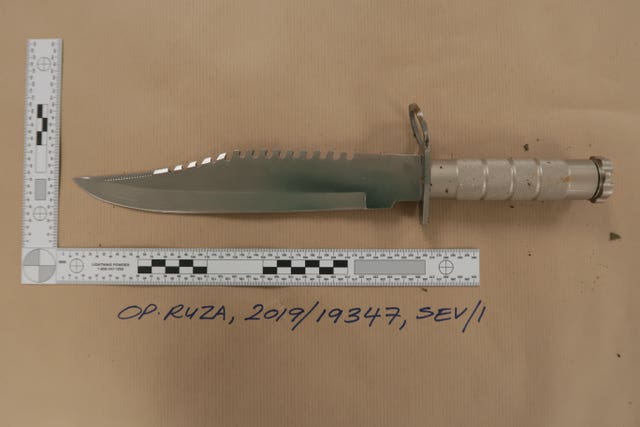 The knife used by Marvin Dyer 