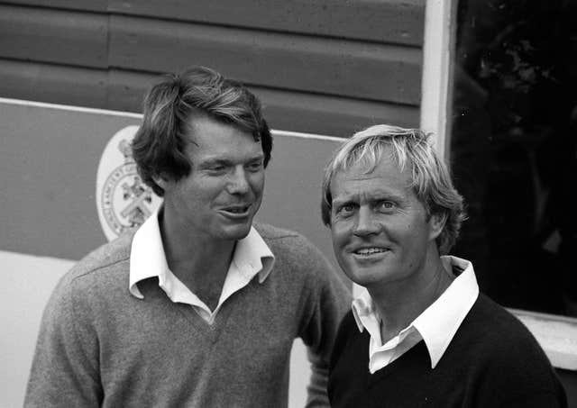 Tom Watson, left, and Jack Nicklaus were major rivals in the 1970s and 80s