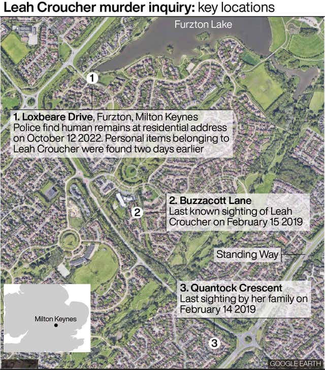 Leah Croucher murder inquiry key locations