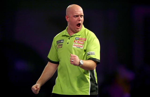 Michael van Gerwen in his former shirt