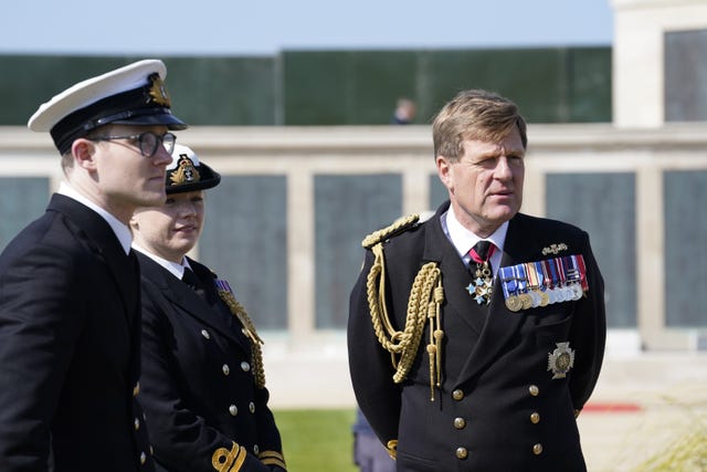 First Sea Lord and Chief of the Naval Staff Sir Ben Key (right) attends the UK’s national commemorative event for the 80th anniversary of D-Day, hosted by the Ministry of Defence on Southsea Common in Portsmouth, Hampshire