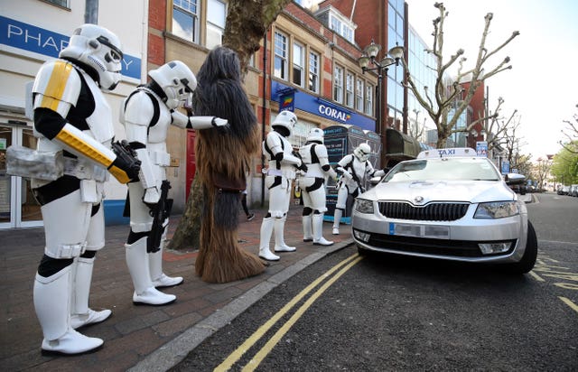 Stormtroopers hail taxi
