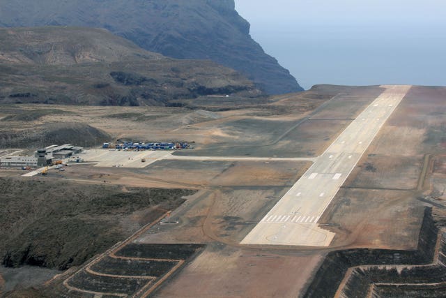 St Helena’s airport in the Atlantic Ocean (Royal Navy/PA)