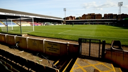 A general view of the match action during the Sky Bet League Two match at Roots Hall, Southend.