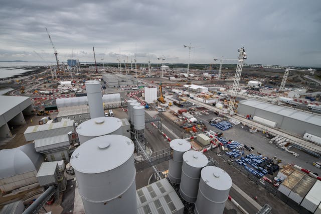 A view of construction work at Hinkley Point C power station near Bridgwater, Somerset 