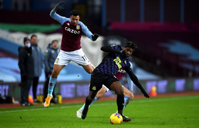 Allan Saint-Maximin, right, returned to action after an eight-week lay-off