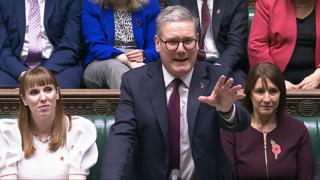 Sir Keir Starmer laughs in Parliament