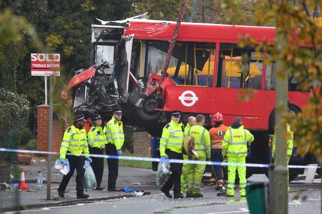 Bus accident in Orpington