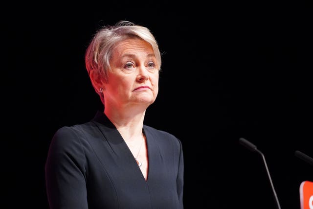 Home Secretary Yvette Cooper delivers her speech during the Labour Party conference