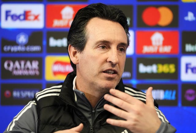 Aston Villa manager Unai Emery during a press conference at the Bodymoor Heath Training Ground