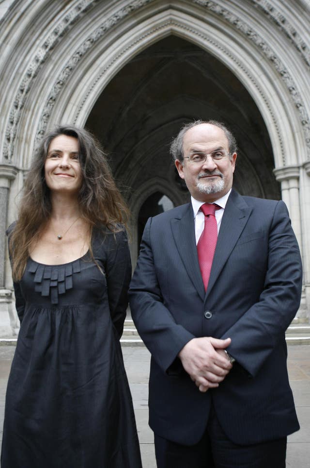 Sir Salman Rushdie and his former wife Elizabeth West in 2008