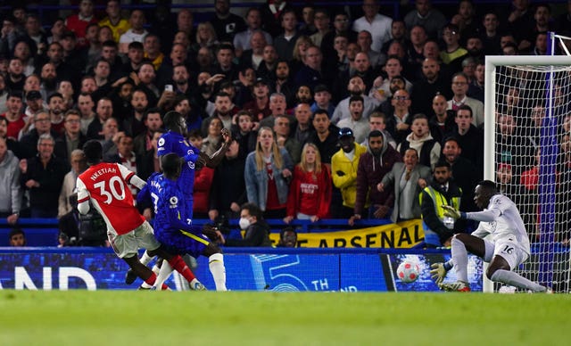 Nketiah scored twice as Arsenal won at Stamford Bridge last season.