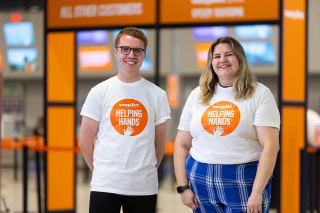 EasyJet customer service assistants launch the airline’s new ‘family customer helpline’ 