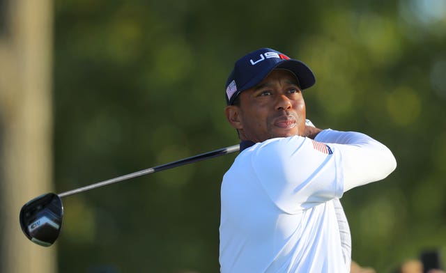 Tiger Woods in action at the Ryder Cup