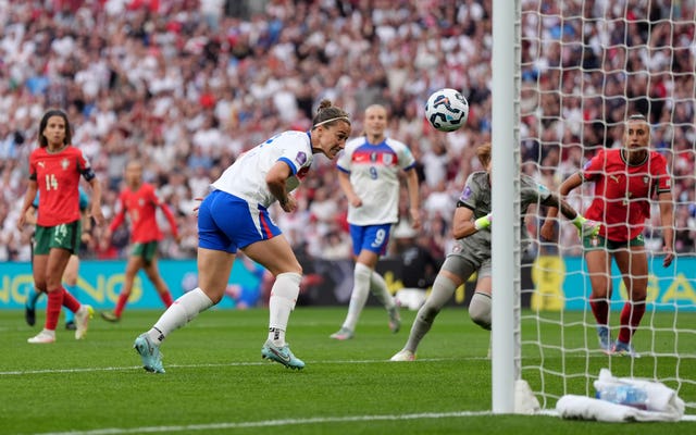 Lucy Bronze scores England's second goal 