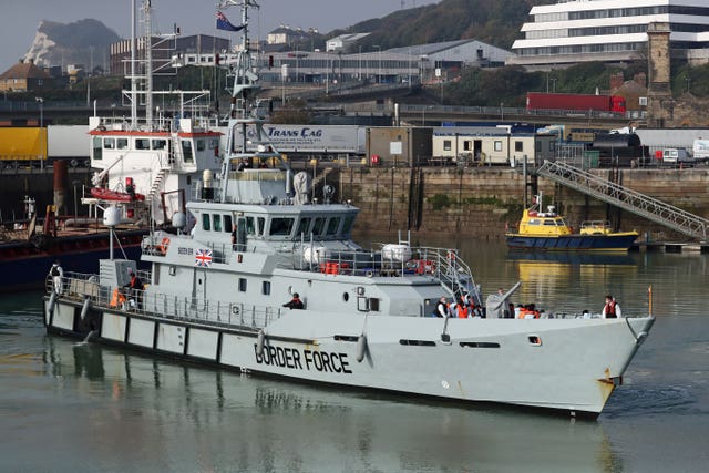 Border Force vessel HMC Seeker in Dover 