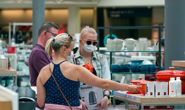 Customers browse in the homeware section at John Lewis