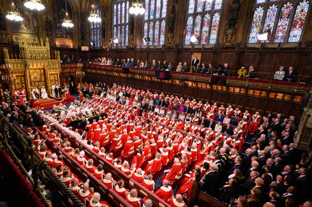 The King and Queen at the State Opening of Parliament in the House of Lords