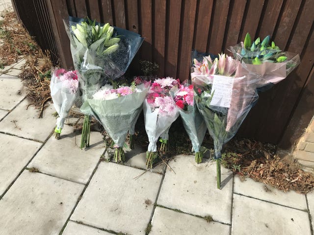 Floral tributes left at the scene 