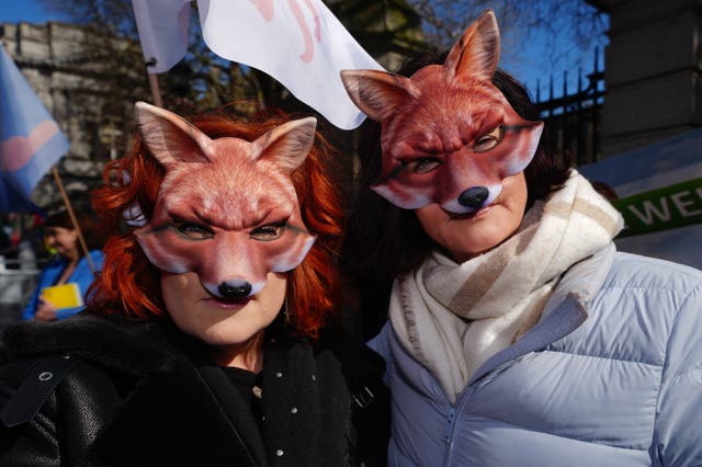 A demo against fox hunting