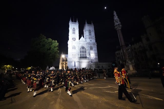 The procession travelled from Westminster Hall on to Westminster Abbey