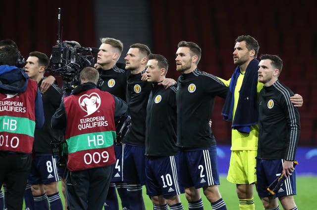 Andy Robertson (right) will be the man who leads Scotland out at Hamdpen for the Group D opener with the Czech Republic