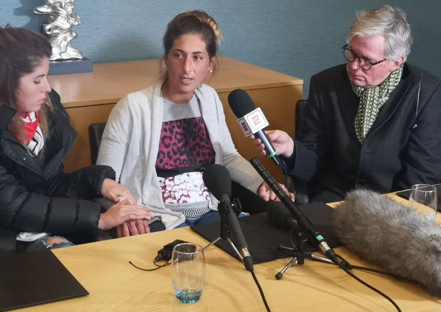 Romina Sala, sister of Emiliano Sala, during a press conference in Cardiff