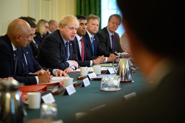 Prime Minister Boris Johnson chairs a Cabinet meeting at 10 Downing Street 