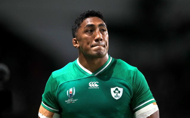 Ireland's Bundee Aki was sent off in the 28th minute (Adam Davy/PA).