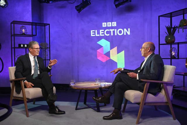 Sir Keir Starmer being interviewed by Nick Robinson