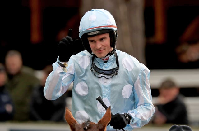 Danny Mullins after winning aboard Gala Marceau in the Marquees Spring Juvenile Hurdle at Leopardstown last month