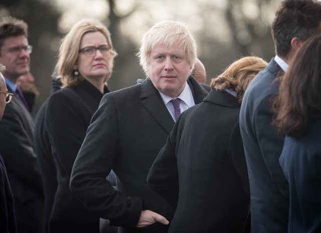 Boris Johnson at the Royal Military Academy Sandhurst, ahead of UK-France summit talks between Theresa May and Emmanuel Macron (Stefan Rousseau/PA)