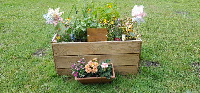 A memorial garden at Tondu Primary School in Bridgend for Logan Mwangi (Bridgend County Borough Council/PA)