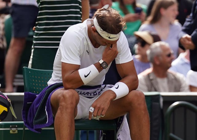 Rafael Nadal was forced out of Wimbledon by an abdominal injury 