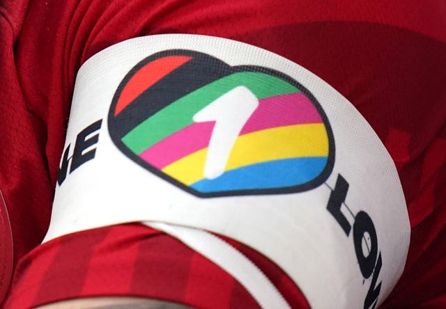 The 'OneLove' armband (Adam Davy/PA).